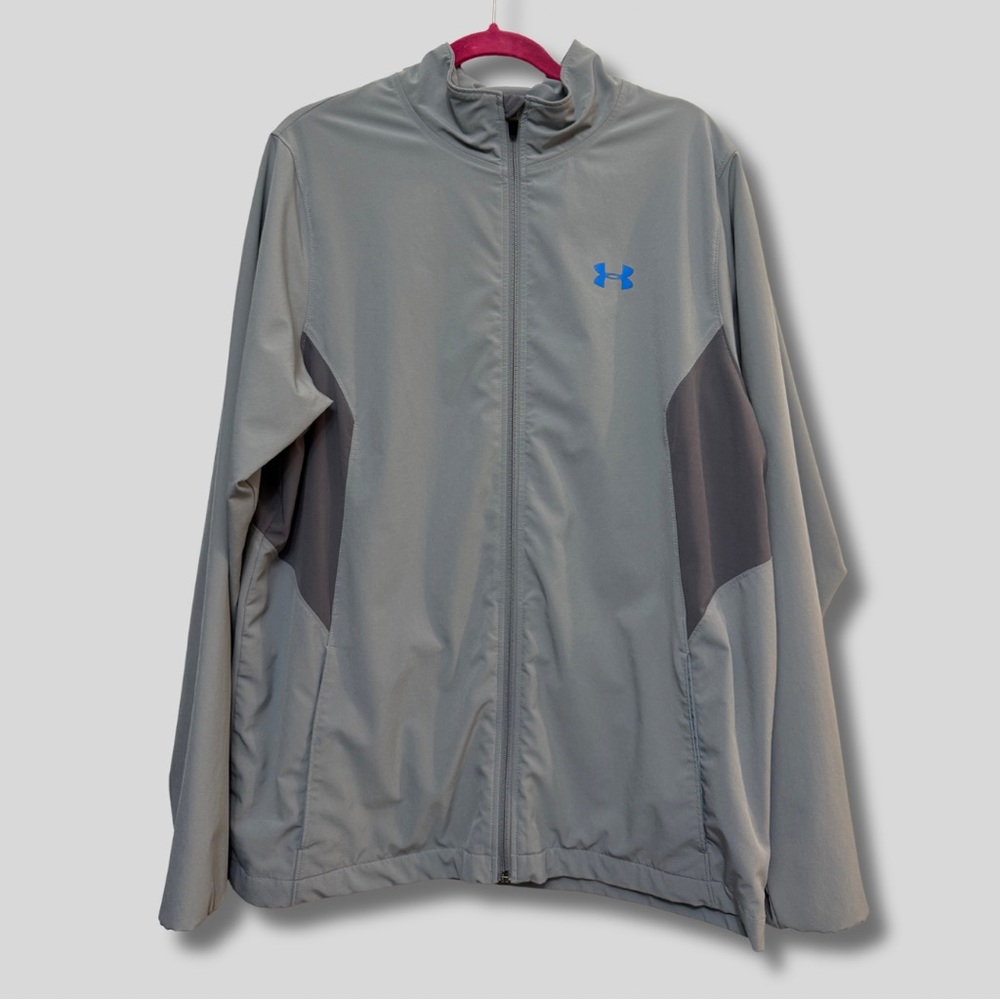 Under Armour Men's Gray Windbreaker Full Zip Jacket